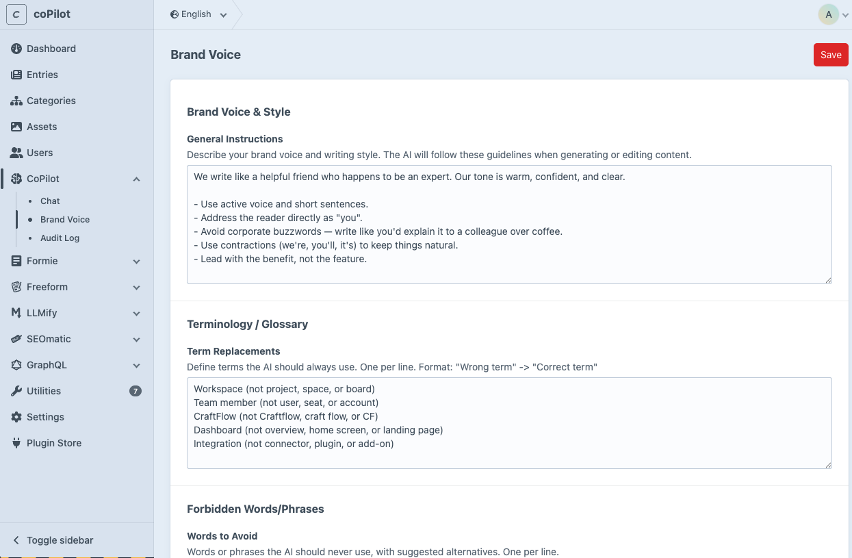 CoPilot brand voice overview