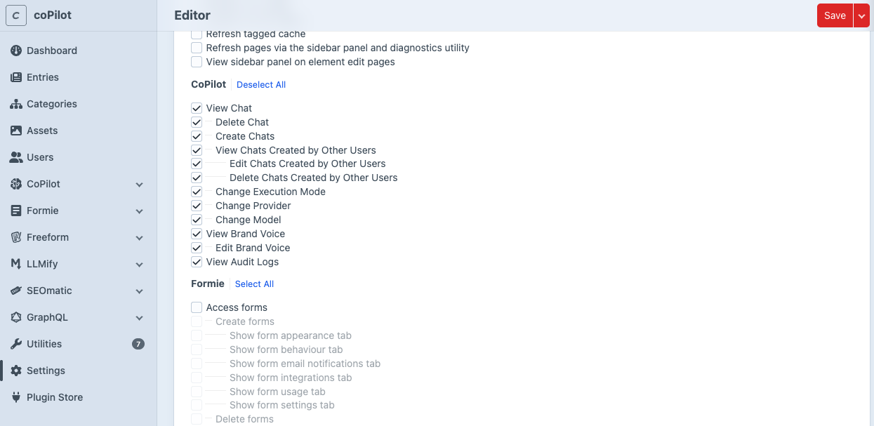 CoPilot user permissions